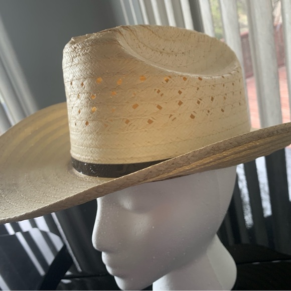 Vintage Canyon Trails woven straw western cowboy hat size 7 - Picture 2 of 6